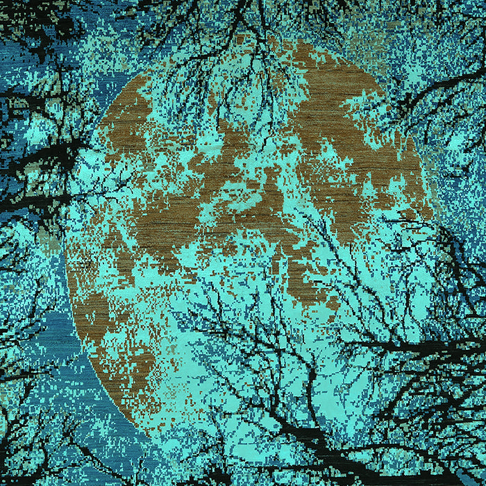 Oriental Turquoise Industrial Rug, urb2002turq