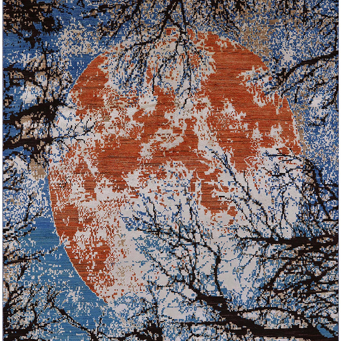 Mid-Century Modern Burgundy Brown Oriental Rug, urb2002