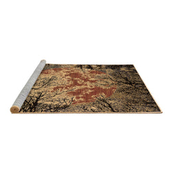 Sideview of Machine Washable Oriental Brown Industrial Rug, wshurb2002brn