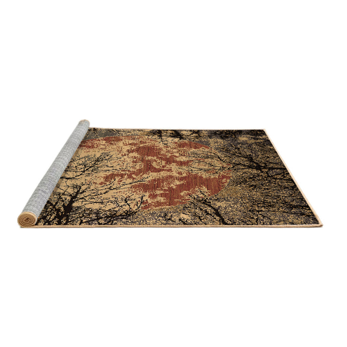 Sideview of Machine Washable Oriental Brown Industrial Rug, wshurb2002brn