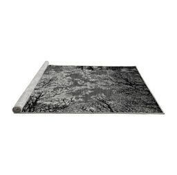 Sideview of Machine Washable Oriental Gray Industrial Rug, wshurb2002gry