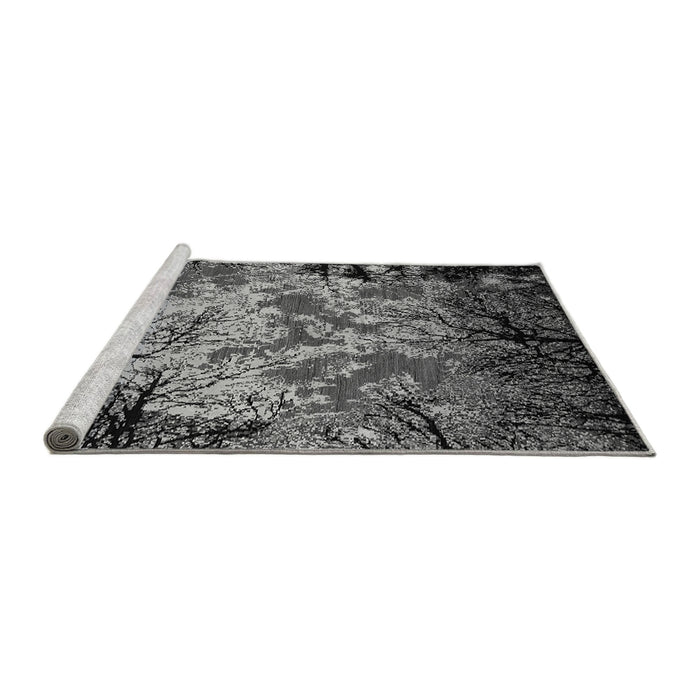 Sideview of Machine Washable Oriental Gray Industrial Rug, wshurb2002gry