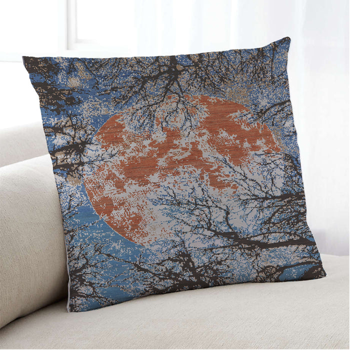 Lifestyle Image of Mid-Century Modern Urban Square Burgundy Brown Throw Pillow, 18 inch by 18 inch, pwurb2002