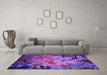 Machine Washable Oriental Purple Industrial Area Rugs in a Living Room, wshurb2002pur