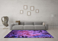 Machine Washable Oriental Purple Industrial Rug, wshurb2002pur