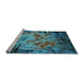 Sideview of Machine Washable Oriental Light Blue Industrial Rug, wshurb2002lblu