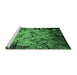 Sideview of Machine Washable Oriental Emerald Green Industrial Area Rugs, wshurb2002emgrn