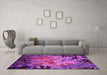 Machine Washable Oriental Pink Industrial Rug in a Living Room, wshurb2002pnk