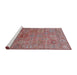 Sideview of Machine Washable Industrial Modern Pink Brown Pink Rug, wshurb2003