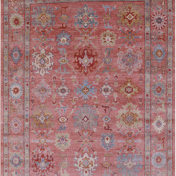 Mid-Century Modern Pink Brown Pink Oriental Rug, urb2003