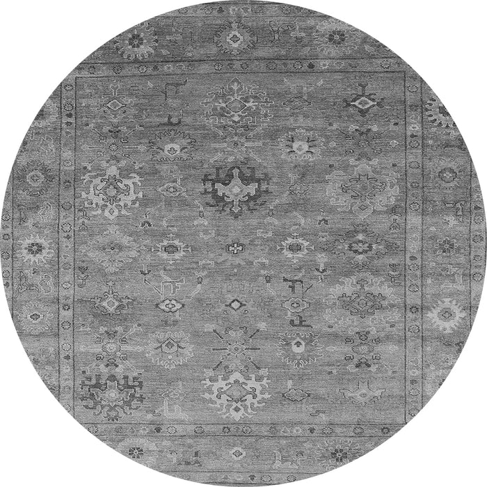 Round Oriental Gray Industrial Rug, urb2003gry
