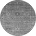 Round Oriental Gray Industrial Rug, urb2003gry