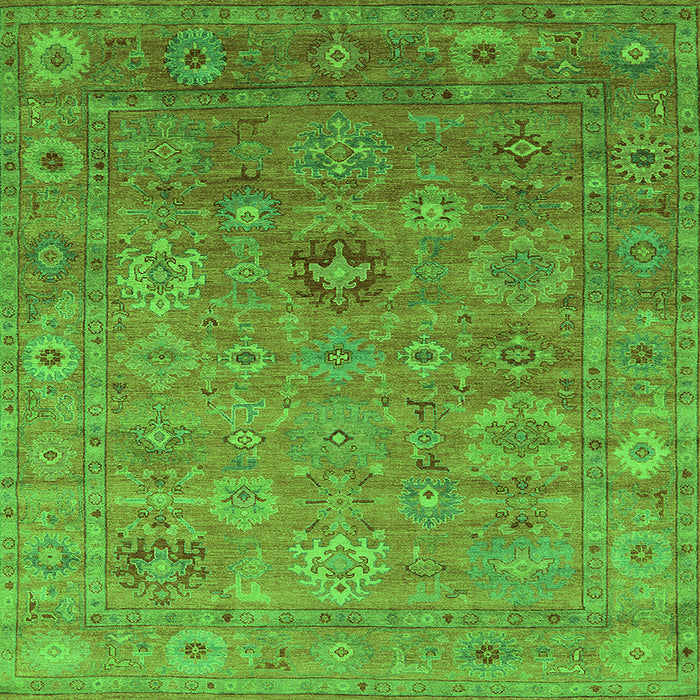 Square Oriental Green Industrial Rug, urb2003grn