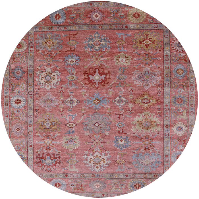 Round Machine Washable Industrial Modern Pink Brown Pink Rug, wshurb2003