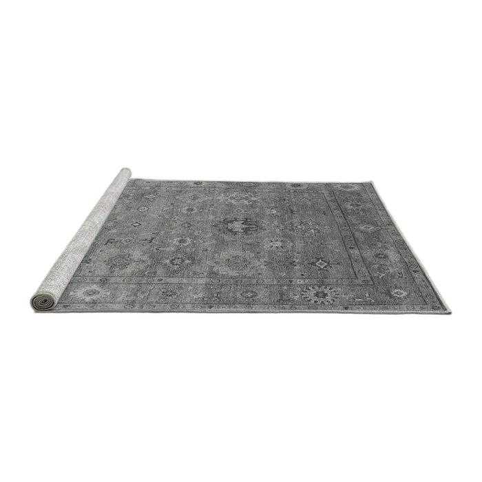 Sideview of Machine Washable Oriental Gray Industrial Rug, wshurb2003gry