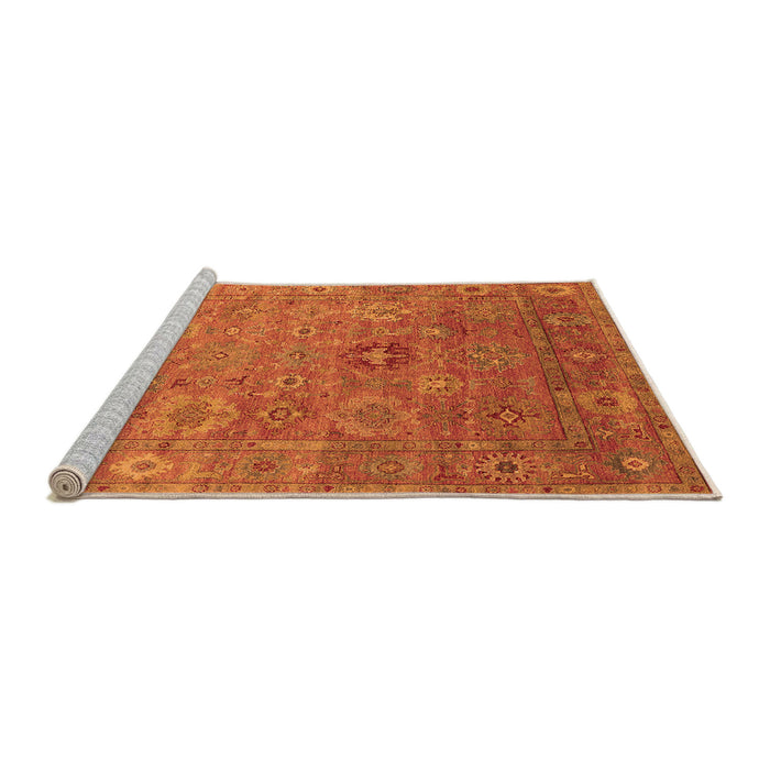 Sideview of Machine Washable Oriental Orange Industrial Area Rugs, wshurb2003org