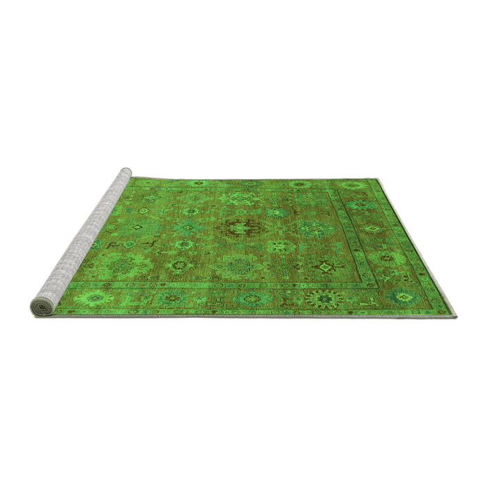 Sideview of Machine Washable Oriental Green Industrial Area Rugs, wshurb2003grn