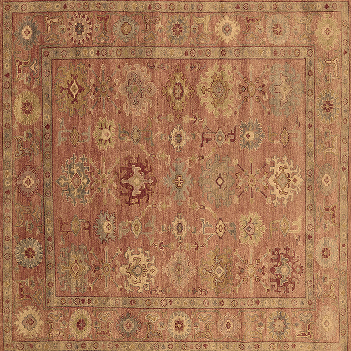 Square Oriental Brown Industrial Rug, urb2003brn