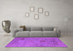 Machine Washable Oriental Purple Industrial Area Rugs in a Living Room, wshurb2004pur