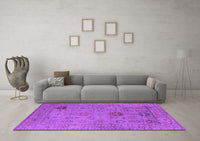 Machine Washable Oriental Purple Industrial Rug, wshurb2004pur