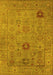 Machine Washable Oriental Yellow Industrial Rug, wshurb2004yw