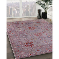 Mid-Century Modern Raspberry Purple Oriental Rug, urb2004