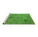 Sideview of Machine Washable Oriental Green Industrial Area Rugs, wshurb2004grn