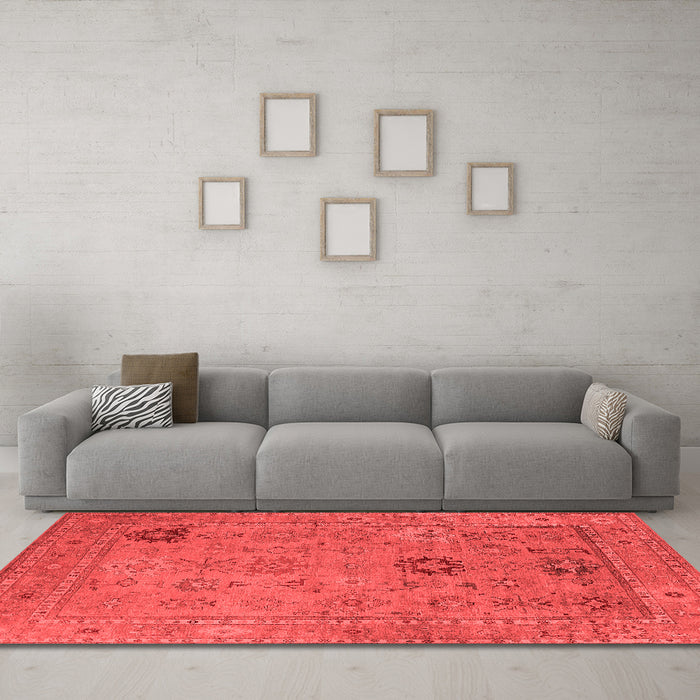 Industrial Red Washable Rugs