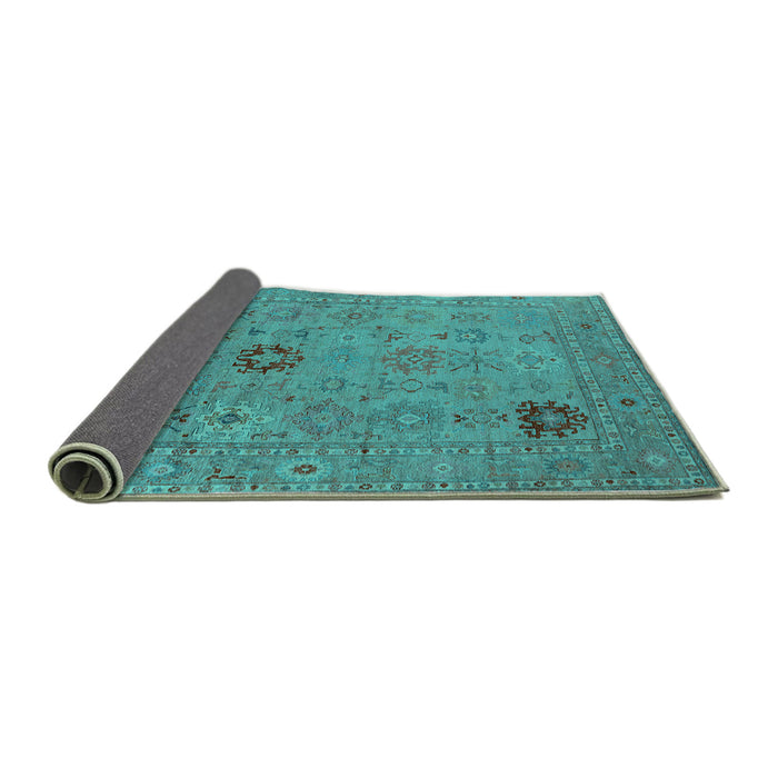 Sideview of Oriental Turquoise Industrial Rug, urb2004turq