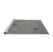 Sideview of Machine Washable Oriental Gray Industrial Rug, wshurb2004gry