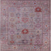 Square Mid-Century Modern Raspberry Purple Oriental Rug, urb2004