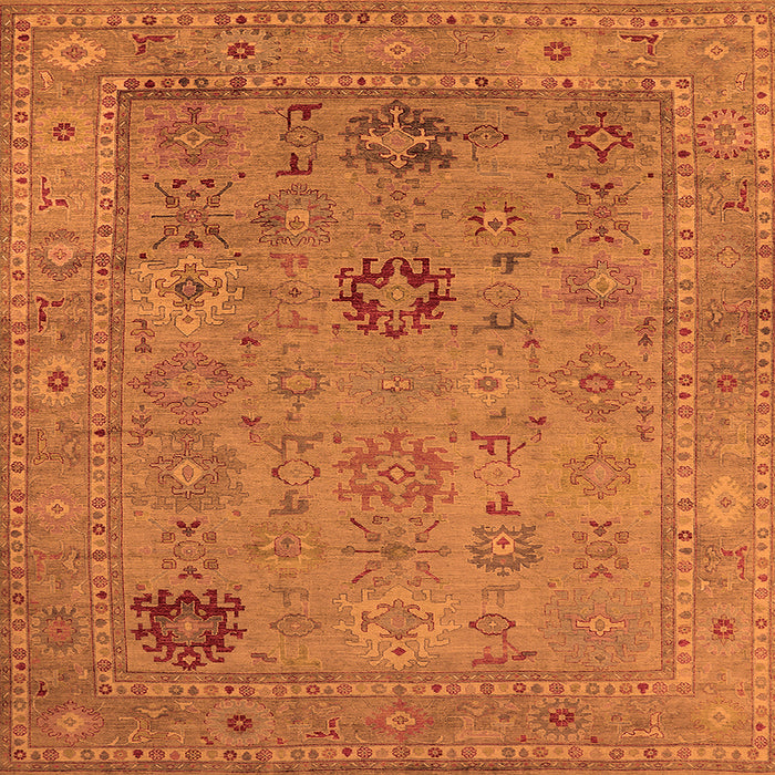 Square Oriental Orange Industrial Rug, urb2004org