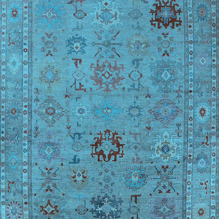 Machine Washable Oriental Light Blue Industrial Rug, wshurb2004lblu