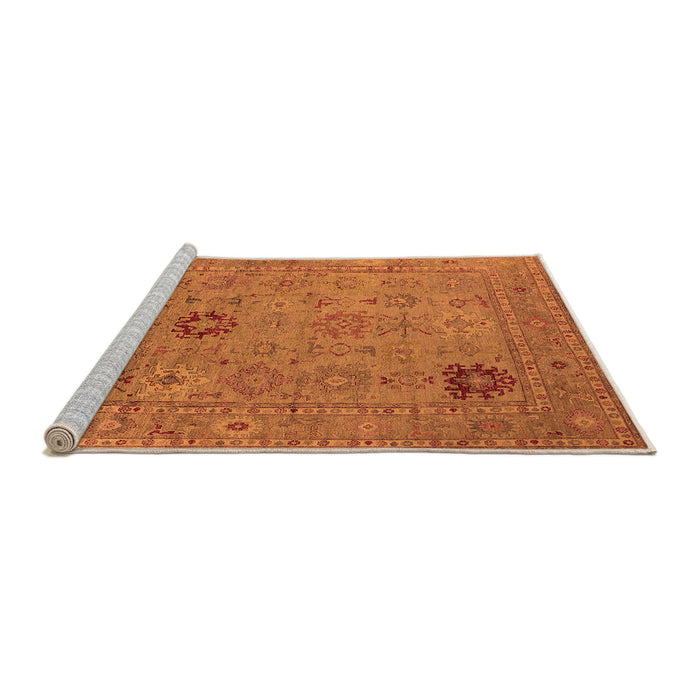 Sideview of Machine Washable Oriental Orange Industrial Area Rugs, wshurb2004org
