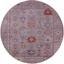 Round Machine Washable Industrial Modern Raspberry Purple Rug, wshurb2004