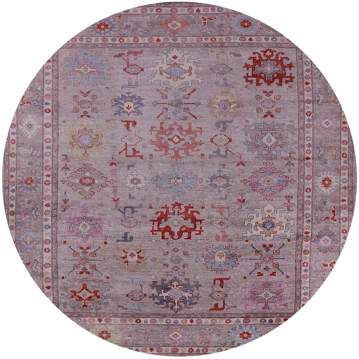 Round Machine Washable Industrial Modern Raspberry Purple Rug, wshurb2004