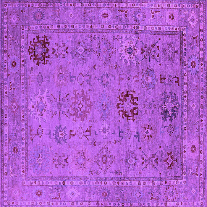 Square Machine Washable Oriental Purple Industrial Area Rugs, wshurb2004pur