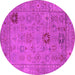 Round Oriental Pink Industrial Rug, urb2004pnk