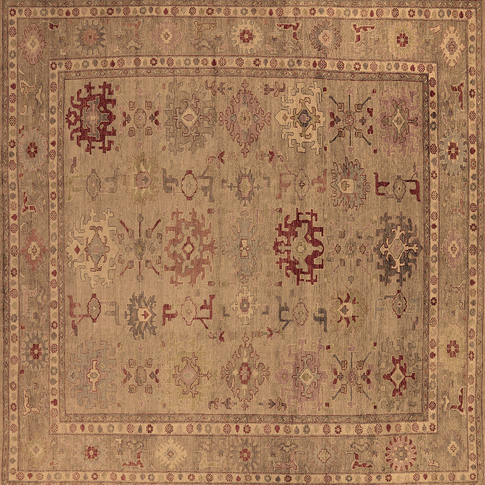 Square Oriental Brown Industrial Rug, urb2004brn
