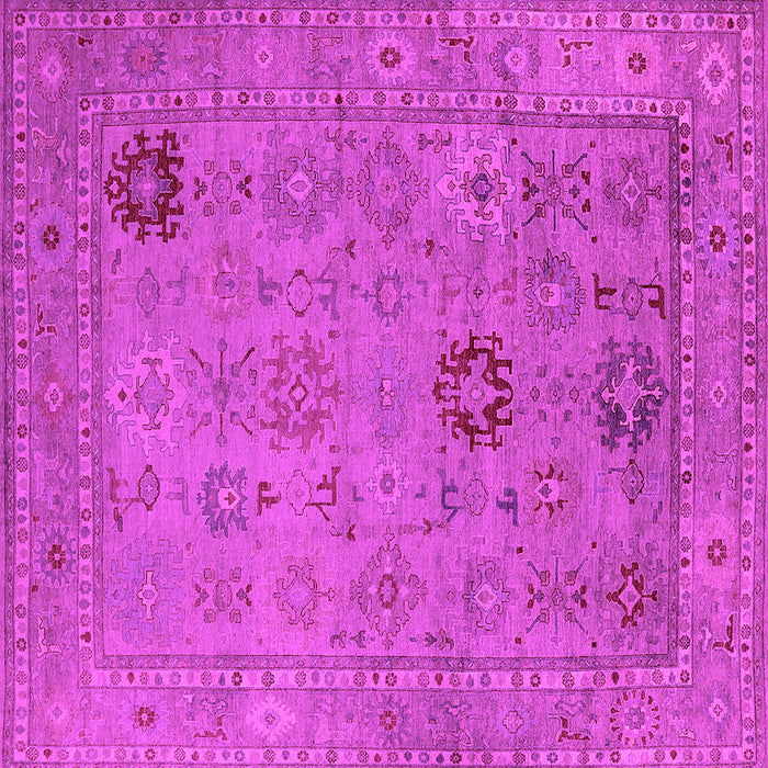 Square Machine Washable Oriental Pink Industrial Rug, wshurb2004pnk