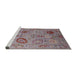 Sideview of Machine Washable Industrial Modern Mauve Taupe Purple Rug, wshurb2005