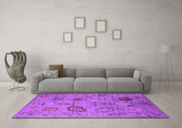 Machine Washable Oriental Purple Industrial Rug, wshurb2005pur