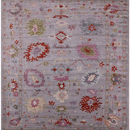 Square Machine Washable Industrial Modern Mauve Taupe Purple Rug, wshurb2005