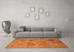 Machine Washable Oriental Orange Industrial Area Rugs in a Living Room, wshurb2005org