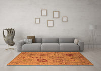 Machine Washable Oriental Orange Industrial Rug, wshurb2005org