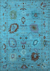 Oriental Light Blue Industrial Rug, urb2005lblu