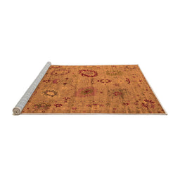 Sideview of Machine Washable Oriental Orange Industrial Area Rugs, wshurb2005org