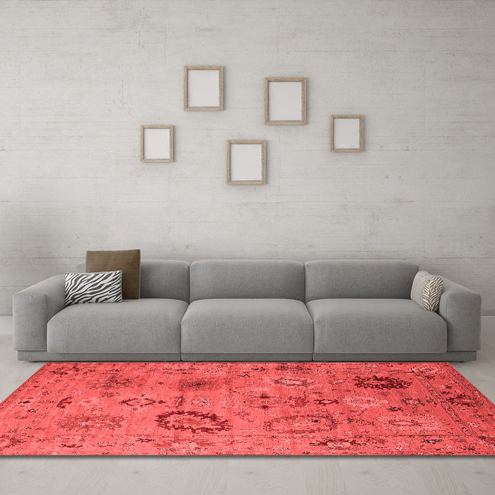 Industrial Red Washable Rugs