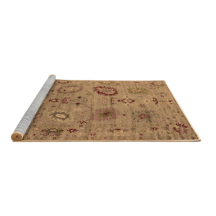 Sideview of Machine Washable Oriental Brown Industrial Rug, wshurb2005brn