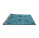 Sideview of Machine Washable Oriental Light Blue Industrial Rug, wshurb2005lblu